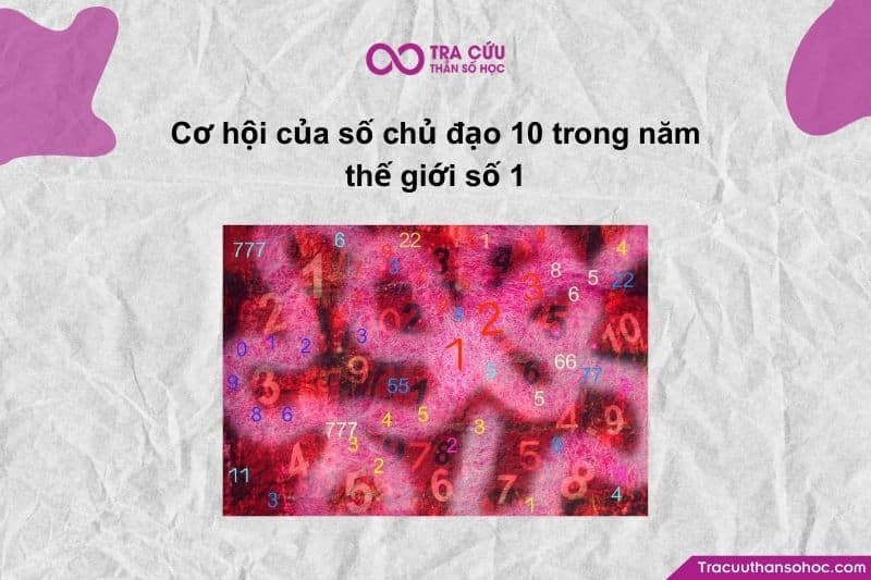 Số chủ đạo 10 và Năm thế giới số 1 gặp nhau giống như một cú "double hit" về sức mạnh cá nhân. Số chủ đạo 10 và Năm thế giới số 1 gặp nhau giống như một cú "double hit" về sức mạnh cá nhân.